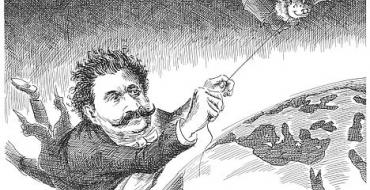 Johann Strauss ml.: Netopier (dobová karikatúra) 
