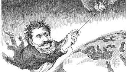 Johann Strauss ml.: Netopier (dobová karikatúra) 